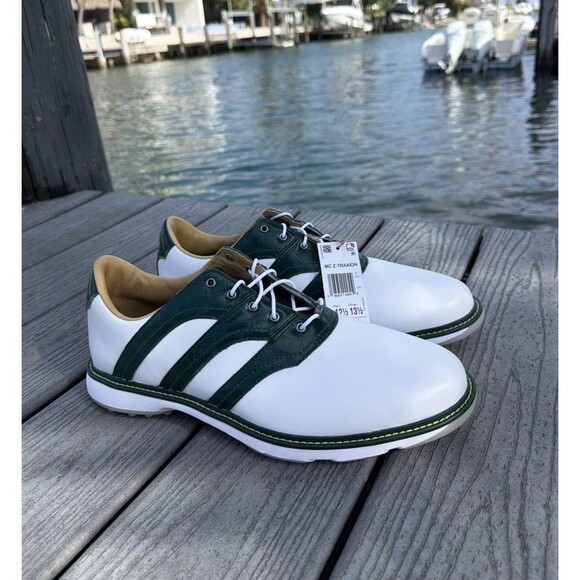 Adidas MC Z-Traxion Spikeless Golf Shoes JH6127 Mens Size White Green Gold main image 4